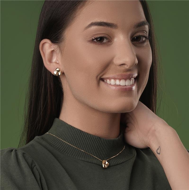 CONJUNTO TRIANGULAR TRANSPASSADO FOLHEADO A OURO