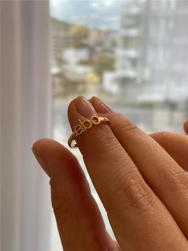 ANEL ABC FOLHEADO A OURO