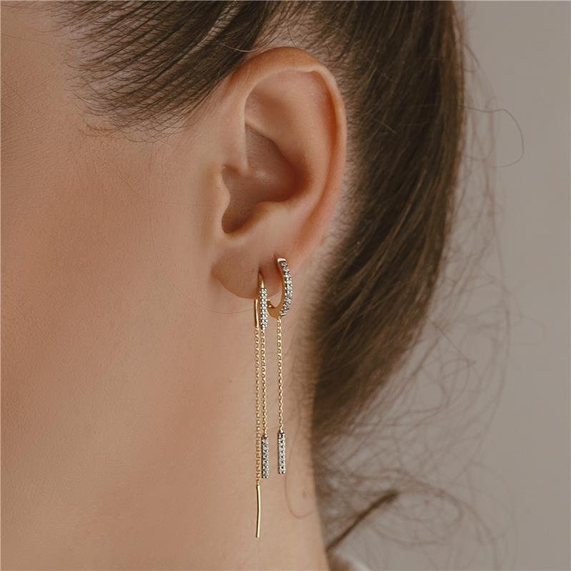 BRINCO ARGOLA CLICK COM FIO DE CORRENTE FOLHEADO A OURO