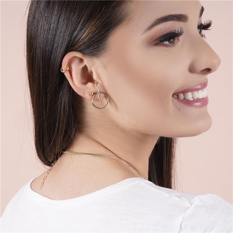 BRINCO CIRCULO COM ENCAIXE FOLHEADO A OURO