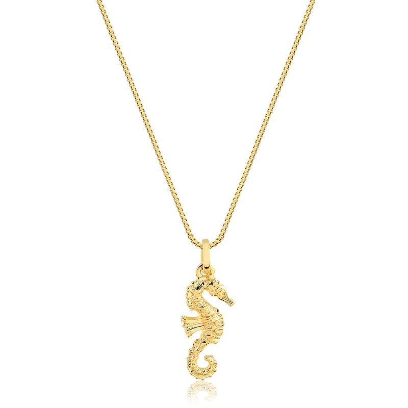 PINGENTE CAVALO MARINHO FOLHEADO A OURO