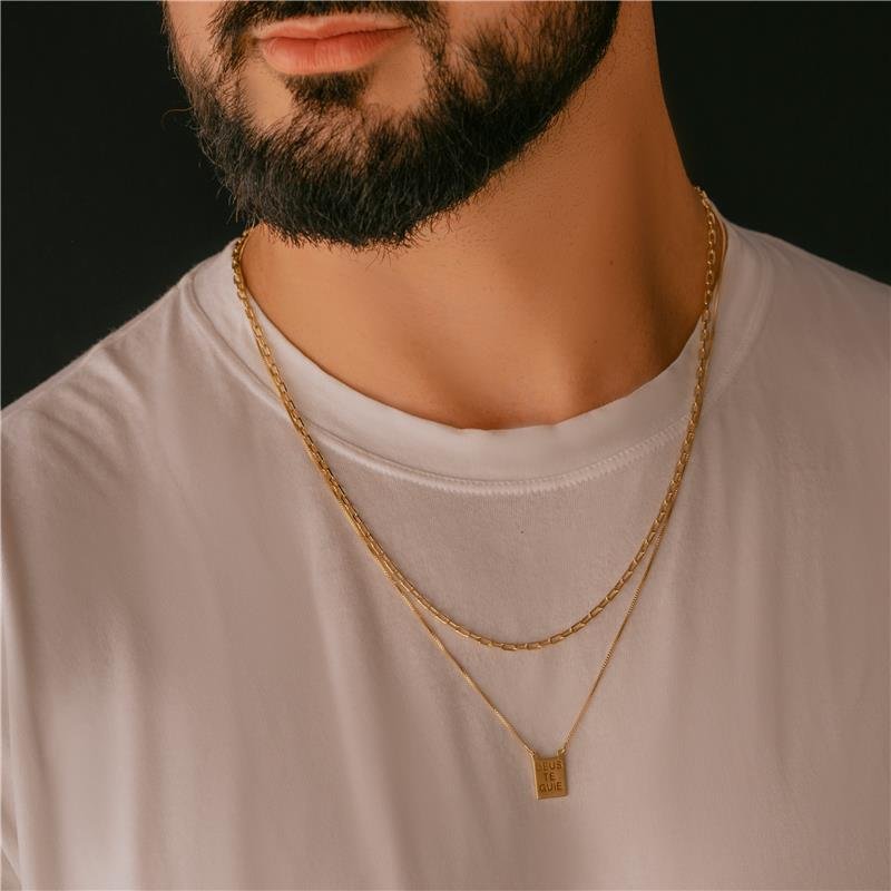 CORRENTE MALHA CARTIER MINI FOLHEADA A OURO