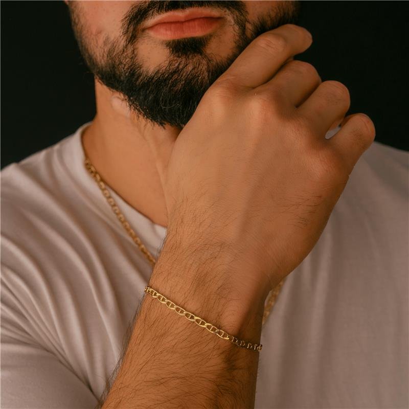 CORRENTE MALHA PIASTRINE 0,8MM FOLHEADA A OURO