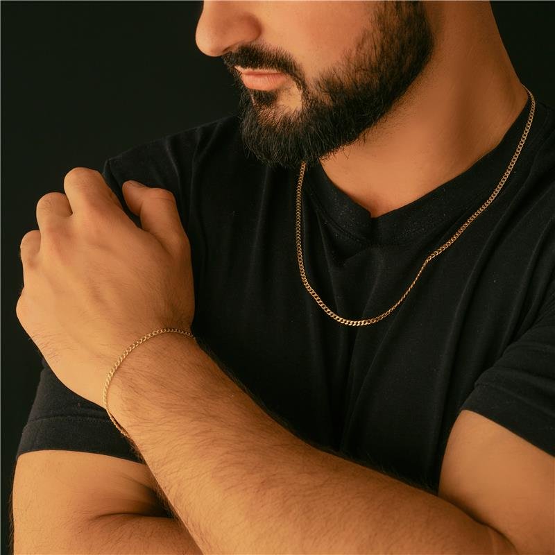 PULSEIRA ELOS GRUMET PEQUENOS DE 0,8MM FOLHEADA A OURO