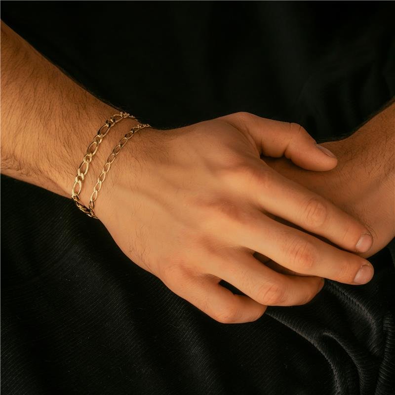 PULSEIRA ELOS ALONGADOS DE 1MM FOLHEADA A OURO