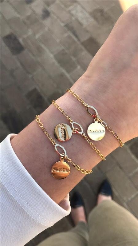 PULSEIRA PLACA 'AMOR' FOLHEADA A OURO